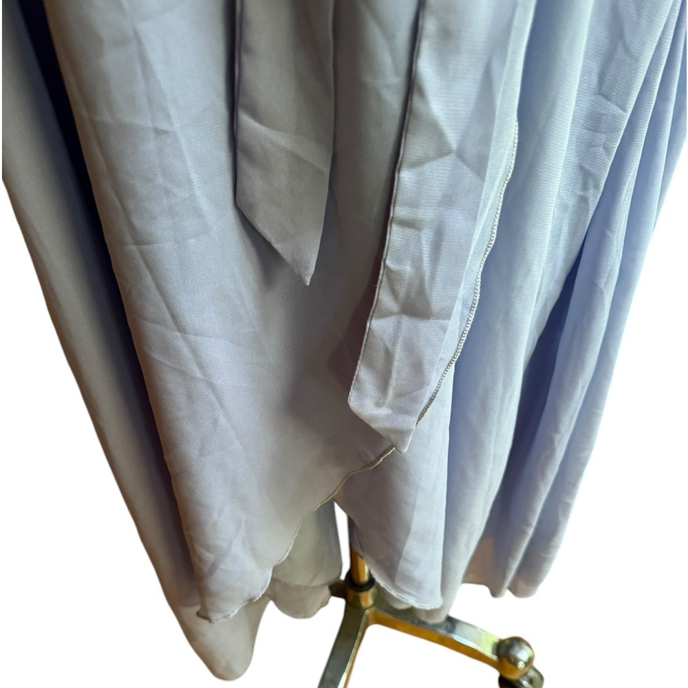 Simplee Apparel Light Blue High-Low Ruffle Wrap Dress - Picture 3 of 7